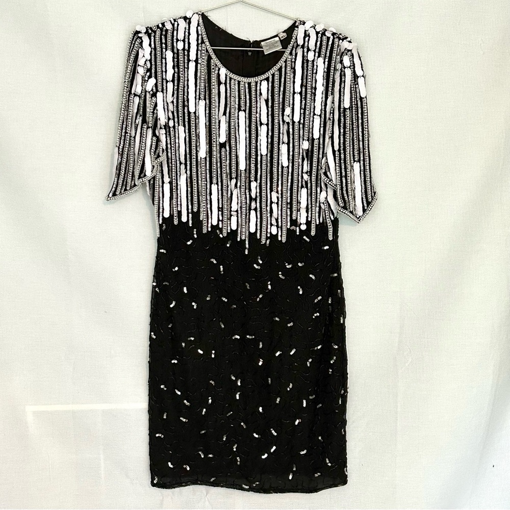 1980s vintage beaded silk dress✨